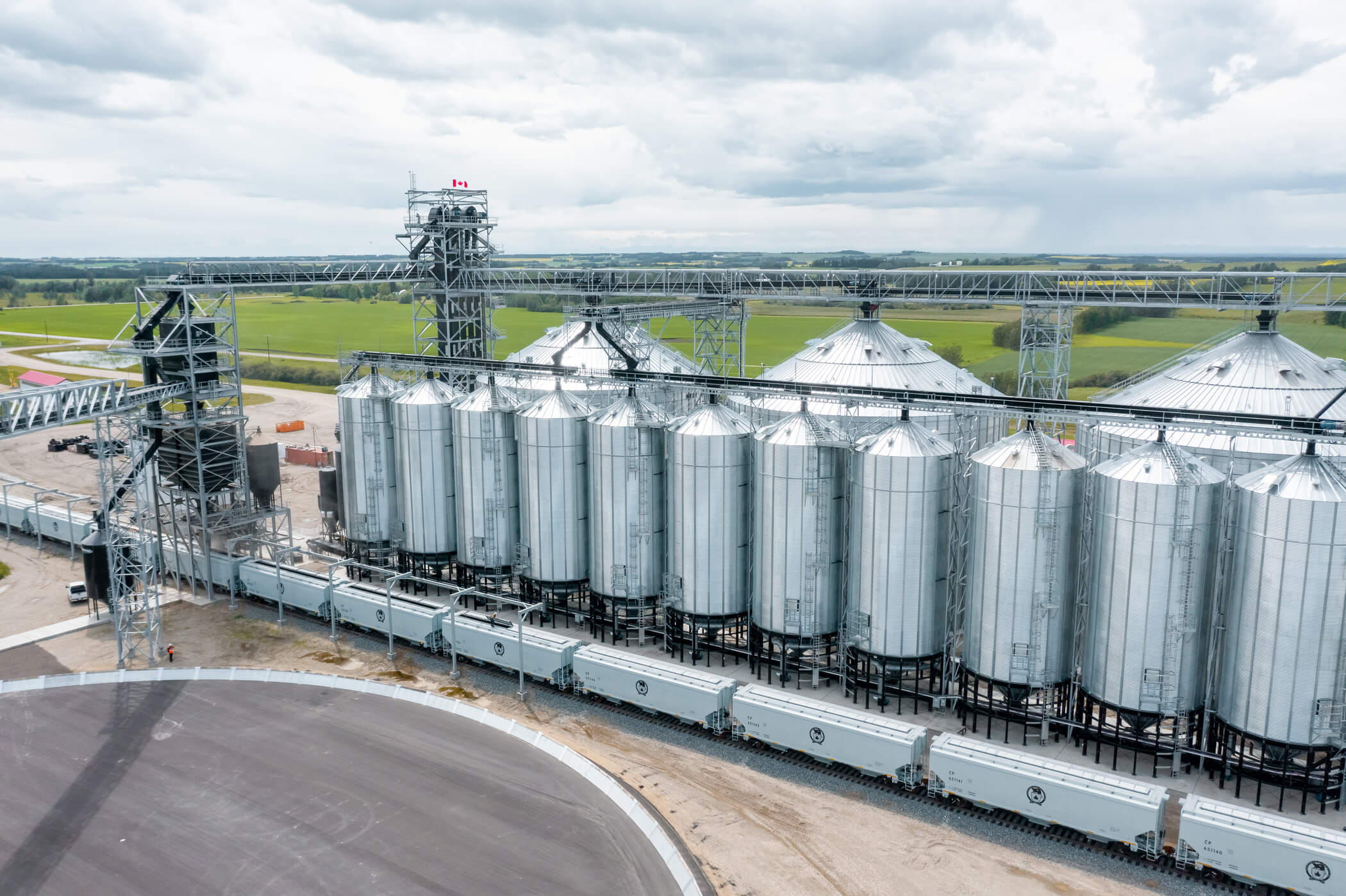 A high efficiency grain elevator facility.